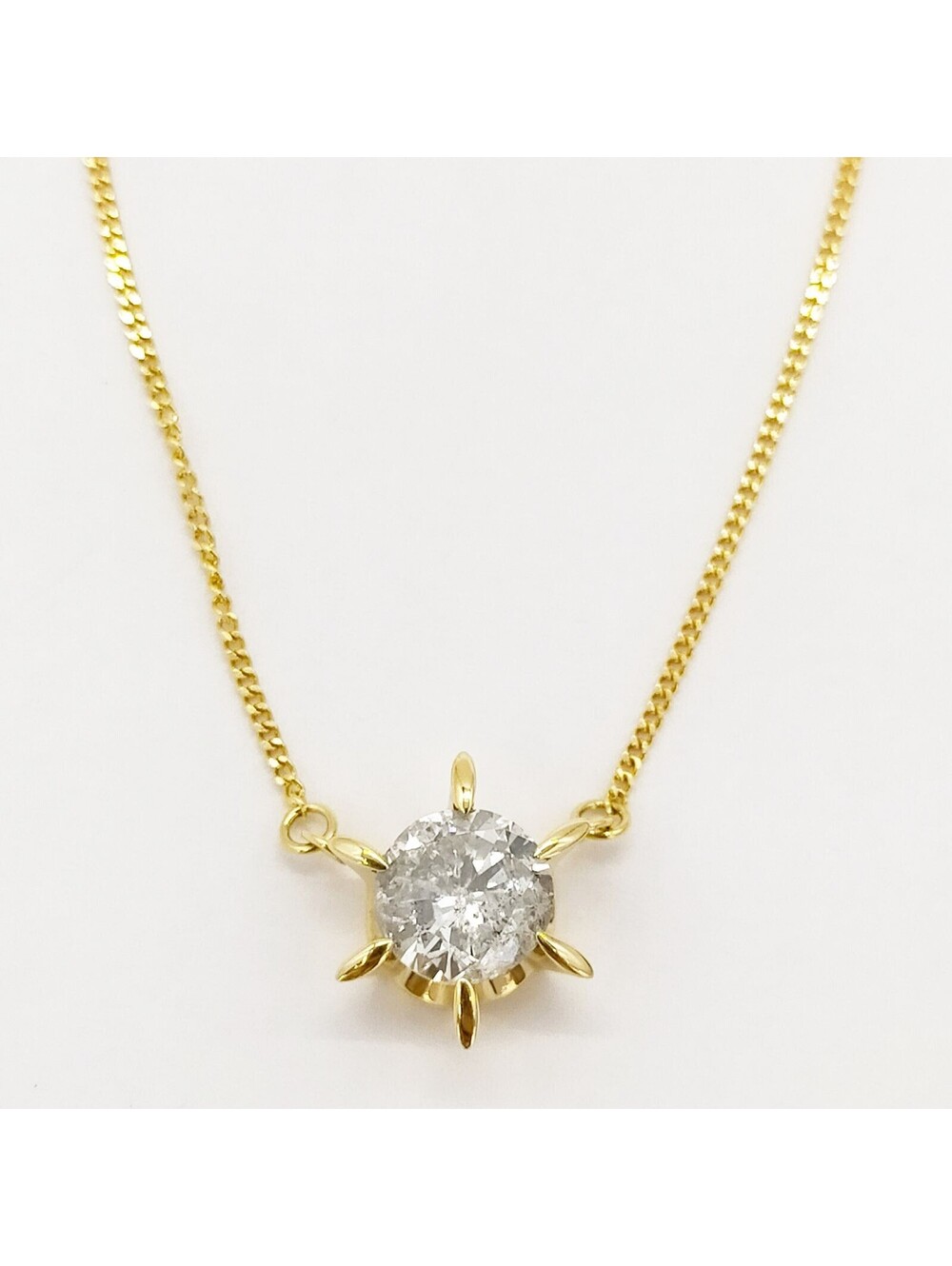 Jewelry Necklace Natural Diamond 0.87ct Gold 2656378